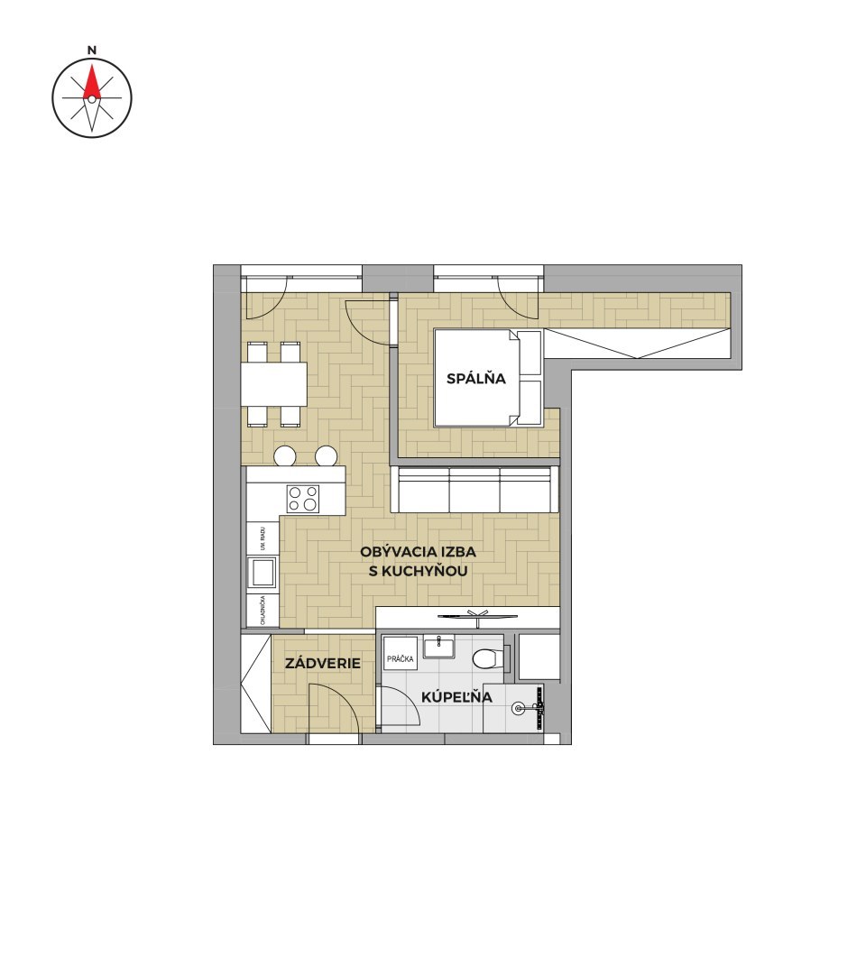 2 izbový apartmán v projekte Nová Hviezdoslavova